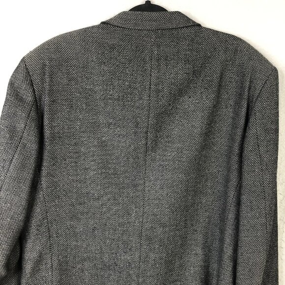 Hugo Boss Blazer Mens Extra Large Gray Wool Herringbone Sport Coat Suit Jacket - Picture 11 of 16